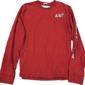 Men’s Vintage XL A&F Fitch 2000’s Millennial Muscle Shirt Red Rugby Christmas